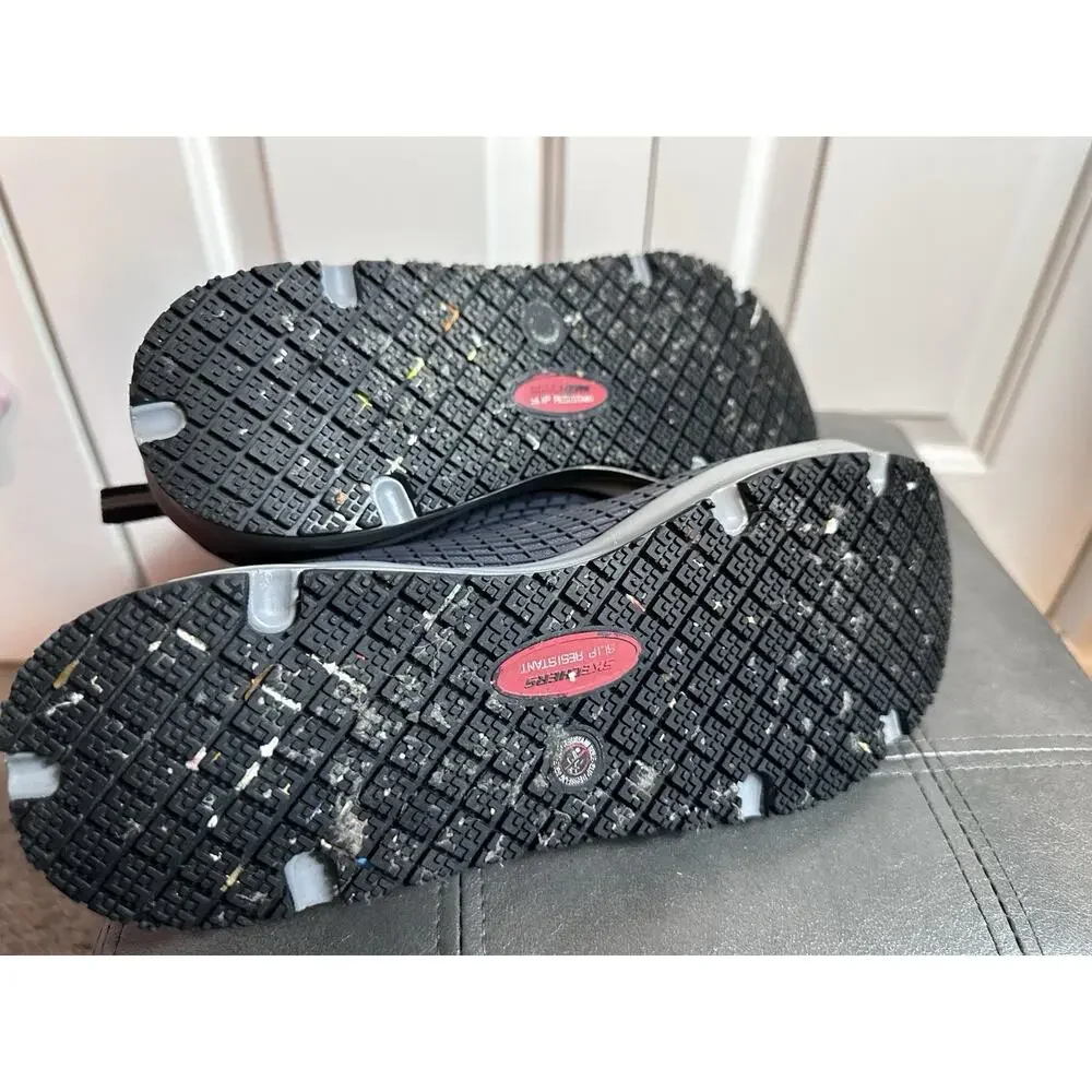 Womens Skechers UNO Work Gray 8.5 Composite Safety Toe Memory Foam Sneaker Mesh